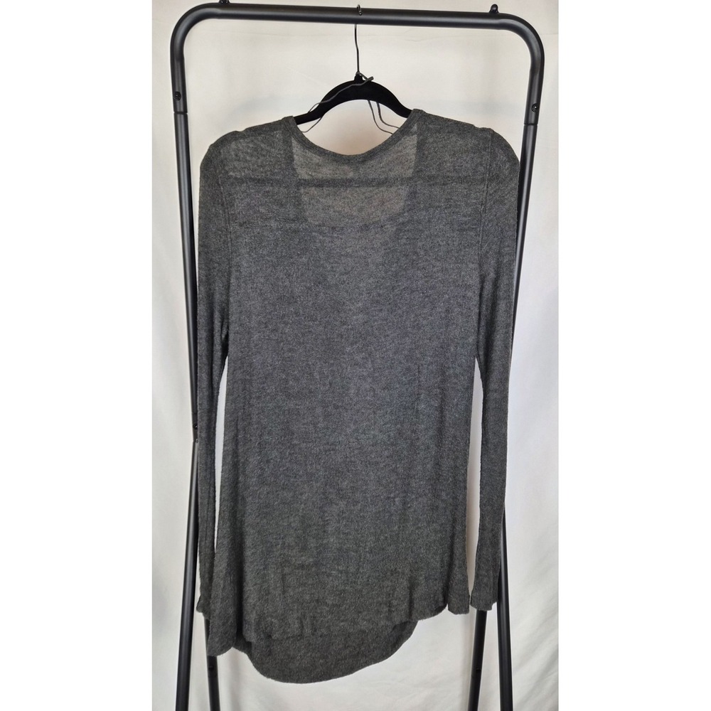 We The Free People Miss Rose Surplice Wrap Top Dark Grey Size Small Oversized - Picture 6 of 8